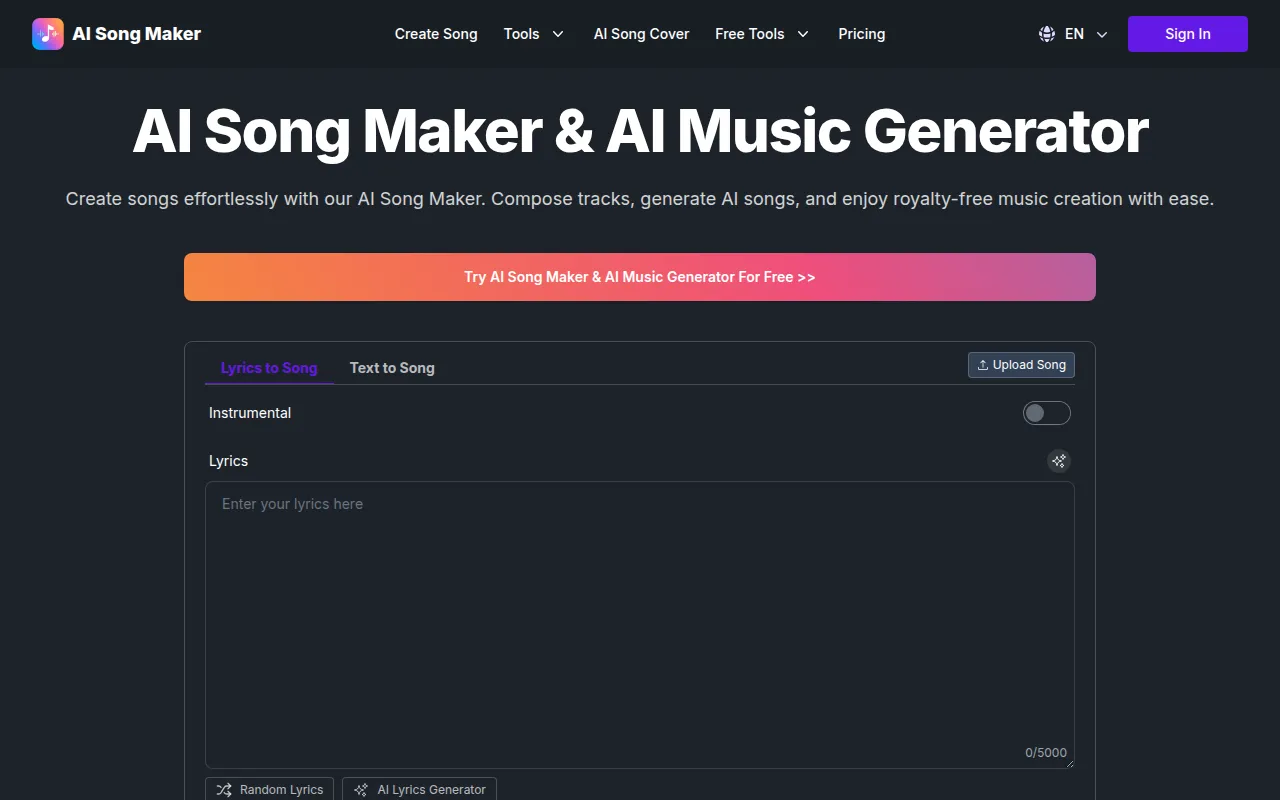 AI Song Maker feature image