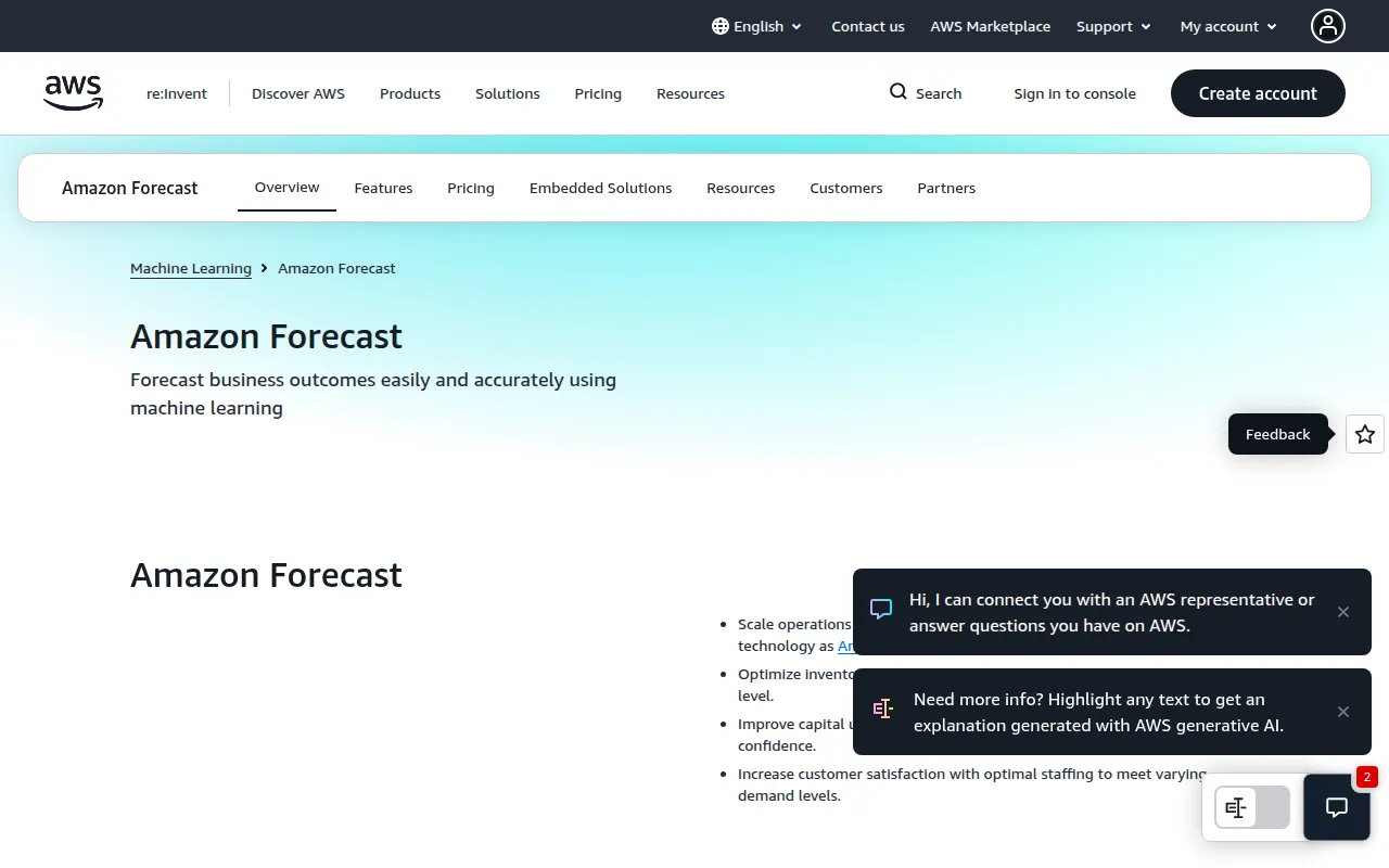 Amazon Forecast feature image