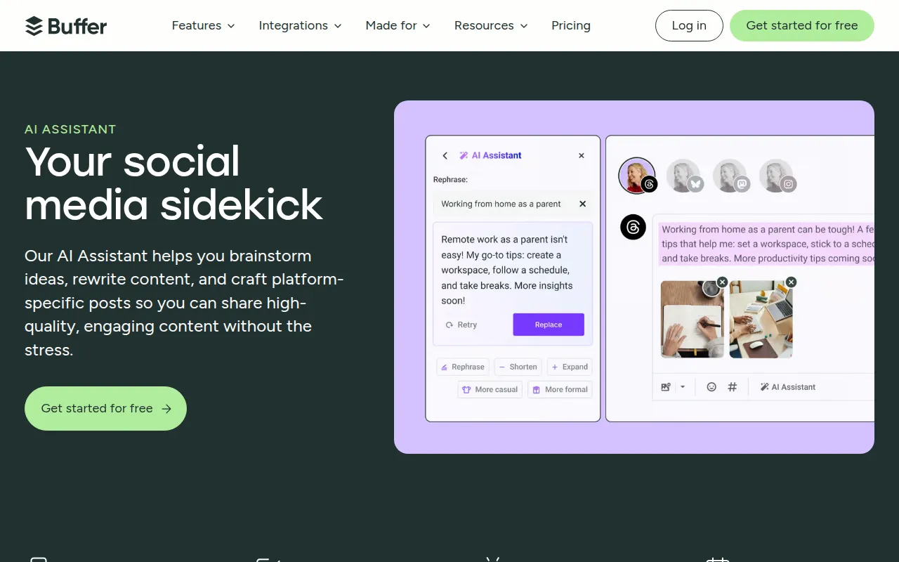 Buffer feature image