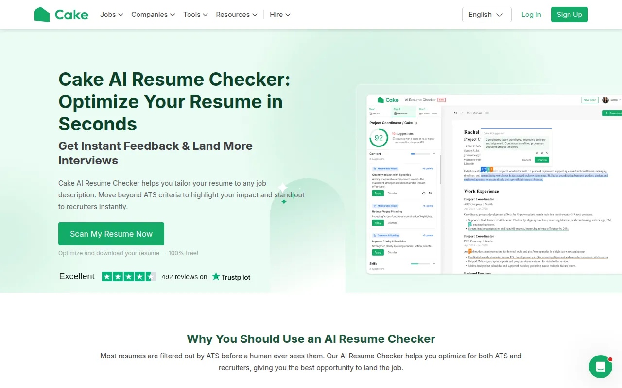 Cake Resume Checker feature image